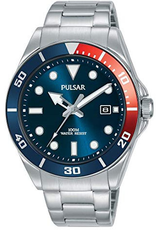 Pulsar Sport Herren-Uhr Edelstahl mit Metallband PG8291X1