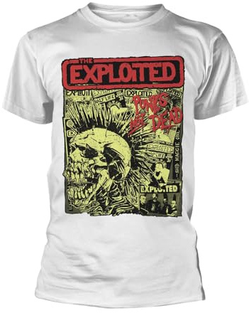 The Exploited T Shirt Punks Not Dead Official Mens White XL