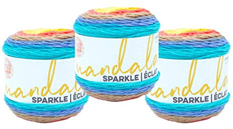 Lion Brand Yarn 527-303 Mandala Sparkle Garn, Hercules, 3er-Pack