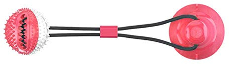 Qazxsw Multifunktions-Haustier Molar Bite Toy Interaktiver Spaß Haustier Leckage Futterspielzeug mit Saugnapf Haustiere Ball Spielzeug Haustier Spielzeug Hundespielzeug Gummi