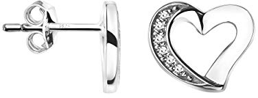 SOFIA MILANI - Orecchini da Donna in Argento 925 - con Pietra Zircone - Orecchini a Perno a Cuore - 20850