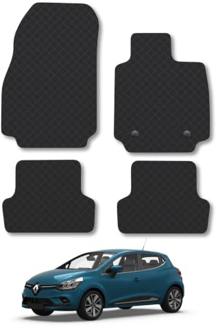 Renault Clio (2012-2019) 3mm Rubber Car Mats | Tailored Fit Durable Floor Mats Full Coverage Protection Waterproof Accessories Easy Clean Anti Slip Made in the UK