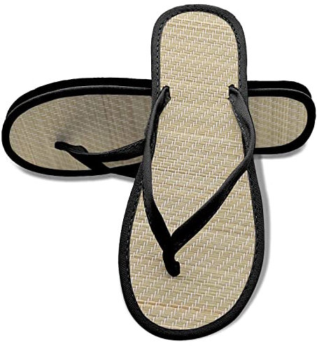 SPHS Chanclas de Paja Hombres Mujeres Mulas Cómodas Chanclas Cálidas Moda de Verano Unisex-Adultos Zapatillas, Sandalias Zapatos de Playa y Piscina para Parejas 39 Negro