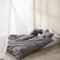 Calvin Klein Home Bettwäsche-Set mit Blumenmuster, 3-teilig, 1 Bettbezug und 2 Kissenbezüge, 100% Baumwolle, 200 Fadenzahl (dunkelgrau)