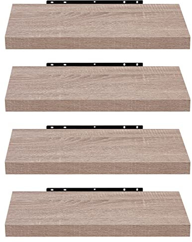 EUGAD Wandregal, Regal Wand 4er Set, Wandboard für Wohnzimmer, Küche, Badezimmer, Bücher/DVD/CD/Bilderrahmen/Pflanzen sortieren, 0114QJ-4