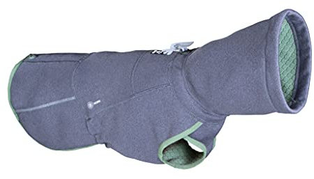 Hurtta Razzle-Dazzle Midlayer Jacke für Hunde, verstellbar, wendbar, Pull On, unter Regenmänteln und Wintermänteln zu verwenden - Blackberry/Grau-Grün 60 cm