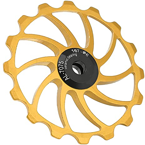 CHICIRIS IKE Umwerfer Riemenscheibe Sealed MEIJUN 16T Fahrrad Schaltwerk MTB Rennräder Keramiklager Riemenscheibe Führungsrad Teile(Gold)