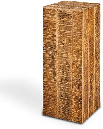casamia Blumensäule 27x27 H50 o. 73cm Blumen Hocker Holz Pflanzenständer Beistelltisch quadratisch Mangoholz Größe Höhe 73 cm