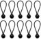10 x Tarpaulin Bungees Balls Tarp Bungee Cord for Banner, Tarpaulins, Pavilions, Tents, Tent Bungee Hooks, Tarpaulin Holder, Flag Poles (Black, 8 inches)