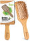Bambus Haarbürste Holz mit Naturpins, Paddle Brush, Pins aus Bambus, Entwirrbürste, Detangler, antistatisch, Anti-Frizz, Lockenbürste, Holzbürste, Haarbürsten