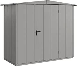 Gerätehaus ELEGANT Satteldach / 2-flügelig / 2 Größen / 5 Farben/Geräteschuppen/Gartenhaus/Aluminium-Bodenrahmen/Hohe Qualität & sehr stabile Haptik/Einfache Montage - L (8,02 m²) (RAL 6005)