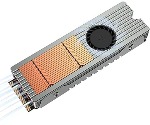 M.2 SSD heatsink with Fan,nvme heatsink with Thermal Pad for M.2 SSD Hard Disk, Computer and PC, Copper fin Design Heat Sink