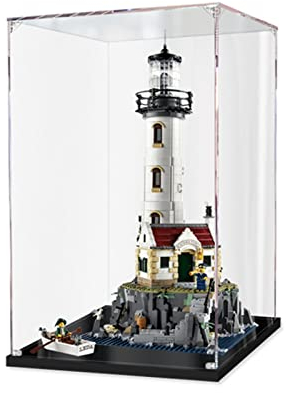 Vitrine Schaukasten Für LG 21335 Motorisierter Leuchtturm, Staubdichte Vitrine Für Modelle Sammlerstücke Für (Set Nicht Im Lieferumfang Enthalten) 30*30*60cm 3MM