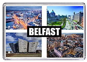 Belfast Fridge Magnet - 70 x 45mm, Souvenir, Acrylic with Magnetic Strip.