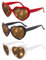 Herz Brille Effekt, Herzförmige Brille 3d Effekt, 3 Stück Pfirsichherz Spezialeffektbrille, Beugungsbrille mit Herz-Effekt Rot Weiß Schwarz, Vintage Herzform Brille für Party, Halloween, Karneval