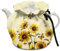 Poceacles Sunfloower Butterfly Print Tea Cozy Kettle Cover for Teapots Keep Warm Teapot Cover Insulated Kettle Cover for Home Kitchen Hotel Tea Party Decor Tea Cozies, Yellow