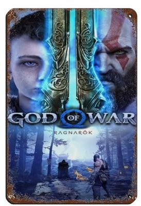 Game God of War Kratos Poster 4 Retro Poster Metall Blechschild Chic Art Retro Eisen Malerei Bar Menschen Höhle Cafe Familie Garage Poster Wanddekoration 20 x 30 cm