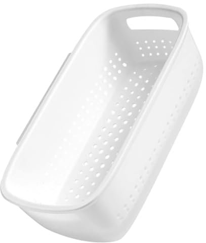 CHILDWEET 1 Set Double Layer Colander Basket Fruits Vegetable Washing Basket Vegetable Basket Spaghetti Colander Vegetable Strainer Basket Rice Washing Bowl Pp Vegetable Dish Rectangle White