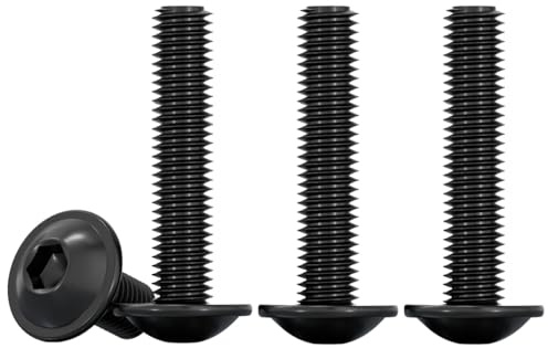 Drenky M5 Linsenkopfschraube mit Innensechskant, M5x30mm Flachkopfschrauben mit Flansch M5 Edelstahl A2 V2A Maschinenschrauben Vollgewinde Innensechskant Schrauben, Schwarz, 20 Stück