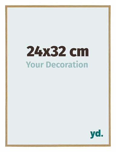 Your Decoration - Cadre photo 24x32 cm - Hêtre Clair - Cadre Photo en Plastique Avec Verre acrylique - Anti-Reflet - Cadre 24x32 - Evry