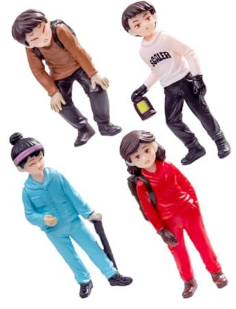 Milisten 4stücke Miniatur-mädchenfiguren Cartoon-Figuren Tischstatuen Puppenornamente Für Minihäuser Miniatur-Ornamente Kleine Autodekoration Landschaftshandwerk Süße Figur Puppendekor