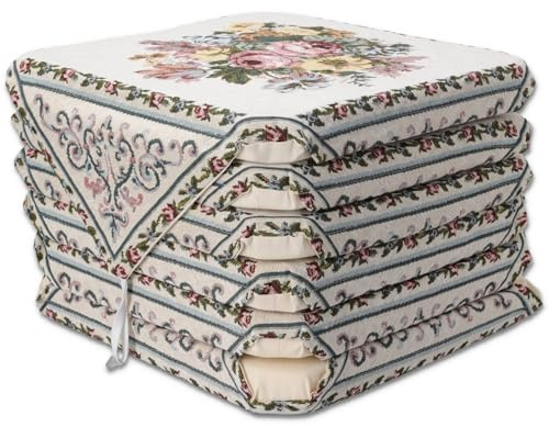 Casatessile Gepolstertes Stuhlbezugskissen mit Klappen Italia Kissen Stuhl Küche abnehmbar - Set 6 STÜCKEN