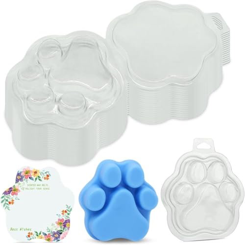 Junterone 25er-Packung Wachsschmelzschalen in Katzenkrallenform, für Wachswürfel, Transparente, Leere Würfelschalenformen für Dochtlose Tarts-Kerzen