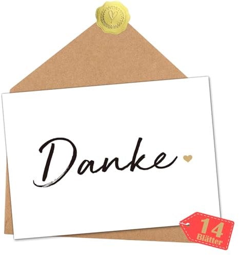 Sugeru 14 PCSDankeskarten im Set - Inklusive Umschlägen und Aufklebern - Karte Danke um Dankbarkeit Auszudrücken - Eine Dankeskarte für Kollegen, Familie, Freunde und Lehrer Eignet (Ⅶ)