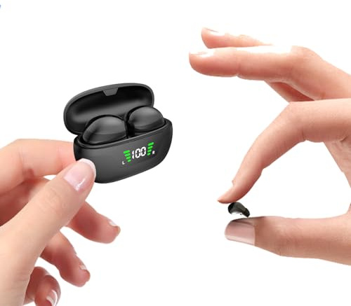 Small Invisible Mini Wireless Earbuds Bluetooth 5.3 In Ear Waterproof Headphones Invisible Earphones for Small Ears Wireless Ear Buds ENC Noise Cancelling Ear Phones Bluetooth for iPhone Android Work