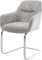 Schwingstuhl Pejo-Flex Freischwinger flach Edelstahl Chenille Silbergrau Taschenfederkern