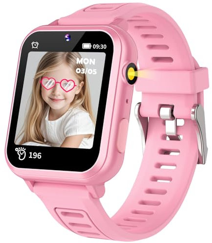 EUNICECG Reloj Inteligente Niño Niños Niñas 24 Juegos MP3 Música HD Cámara Control- Parental 13 Despertador Digital Smartwatch -Cumpleaños -Navidad Regalos Juguetes 3 4 5 6 7 8 9 10 años