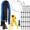 Juego de pelacables para cable coaxial, alicates de compresión, pelacables ajustables RG6, RG59, RG11,75-5,75-7, con cable RG6 TV, 20 conectores de compresión RG6 F, destornillador Phillips, conector