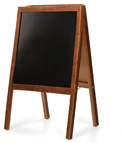 Chevalet ardoise en bois 60x100 cm – Panneau publicitaire recto verso pliable – Tableau noir pour restaurants, commerces et événements