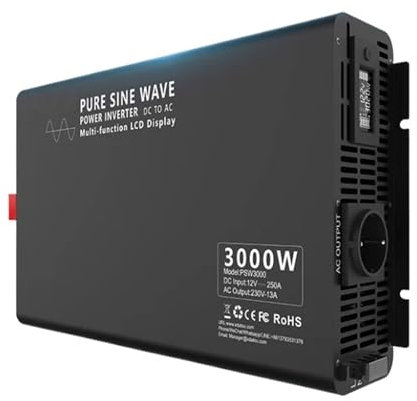 Convertisseur Onduleur pour Caravanes Et Camping-Cars 3000 W Et 3500 W 12 V CC À 24 V CA pour Voiture Transformateur(DNB3000W-12V-A-EU)