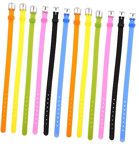 Braccialetti in Silicone DIY 12 Pezzi, Fascia da 8mm per Polso | Set Multicolore, Uso Versatile e Facile da Indossare, Accessori Leggeri per Personalizzazione e Ricambio