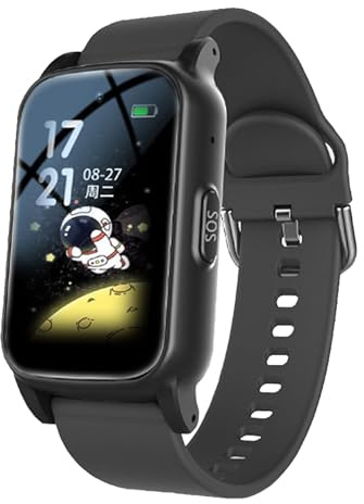 Weyot Notruf Armband Für Senioren, Notfalluhr Für Senioren Mit SOS-Notruf, Sturzerkennung, HD-Videoanruf Und Magnetischer Aufladung – IP67 WasserdichtBlack,25.8x2cm
