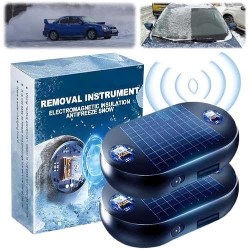 Electromagnetic Anti-Freezing Snow Removal Device, Electromagnetic Snow Melter, Car Interference Antifreeze Device, Car Defroster, De Icer for Car, Anti Freeze Snow Removal Tool for Ice, Snow (2pcs)