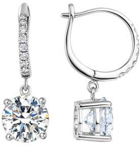 Beydodo Ohrringe Weißgold 585 Damen, Ohrringe Anhänger Hängend mit Diamant 1.08ct Ohrhänger Hochzeit Frauen Nickelfrei