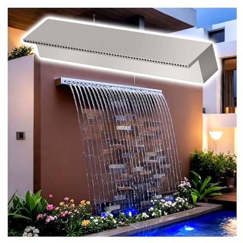Générique Kit de déversoir en Acier Inoxydable pour bassins et piscines - Installation Facile, élément Aquatique Personnalisable pour l'aménagement paysager de Votre Jardin