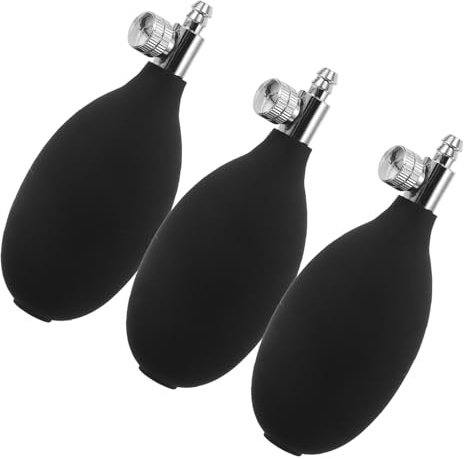 PACKOVE Lot de 3 Pompes Manuelles de Gonflage pour Tensiomètre, Valve en Métal avec Système D’étanchéité, Pièces de Rechange Compatibles, Pompe à Air Comprimé Noire pour Usage et Maintien