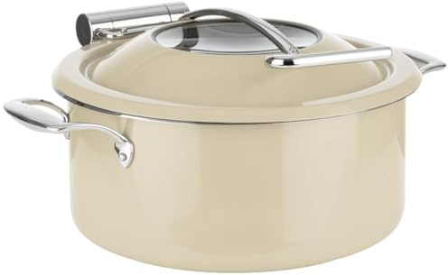 APS 12344 Chafing Dish ORBIT - 18/8 Edelstahl, Ø 30,5 cm, induktionsgeeignet, sandfarben