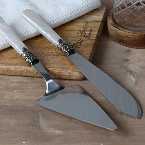ChicAntique Cake Server Cake Knife Mother of Pearl Look Vintage Nostalgia