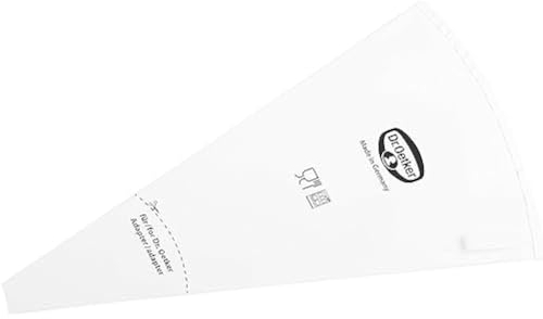 Dr. Oetker Spritzbeutel Baumwolle 34 cm, Spritztüte aus der Tüllen-Manufaktur, Backzubehör zum Dekorieren und Verzieren (Farbe: weiß), Menge: 1 Stück
