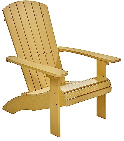 NEG Design Adirondack Stuhl Marcy Westport-Chair Sessel täuschend echte Holzoptik, wetterfest, UV- und farbbeständig gelb