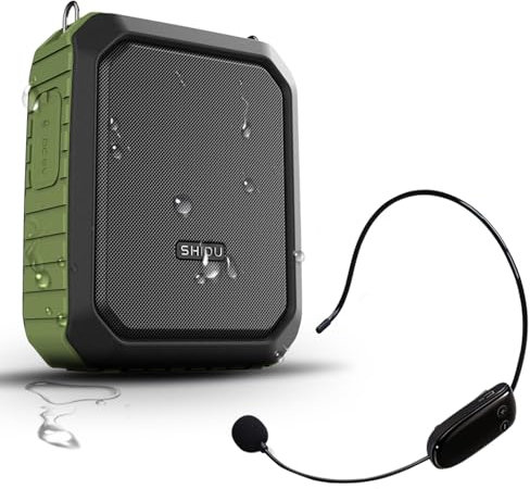 18W Wireless Bluetooth Impermeable Amplificador de Voz Portátil Micrófono con Altavoz Pequeño Micrófono Personal para Profesores al Aire Libre