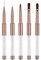 Ycyan 5pc Nail Art Brush Set - Rose Gold Rhinestone Handles with Gel Polish, Liner, Drawing Brushes for Salon & DIY Manicure