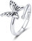 925 Sterling Silber Zierlicher Schmetterling Ring Erweiterbar Offene Manschetten Ringe Verstellbar Tier Versprechen Finger Band Ring für Frauen Teenager Mädchen