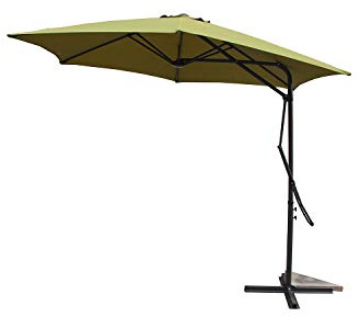 CONCEPT USINE Parasol Déporté ALCUDIA Vert Rond 3 m Ouverture Pullman