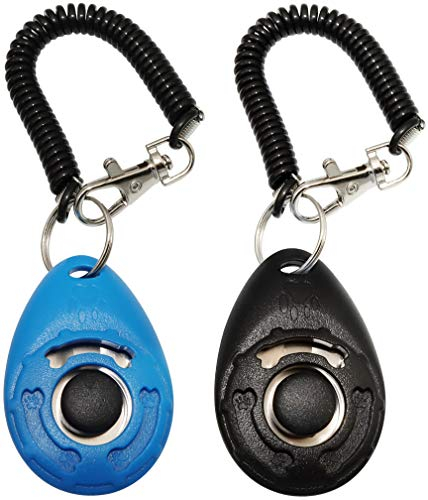 Haustier-Trainings-Clicker für Hunde, Clicker mit Handgelenkschlaufe für Katzen, Pferde, Vögel, Welpen, 2 Stück