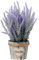 Künstliche Lavendel Blumen Kunstpflanzen Kunstblumen Flocked Kunststoff Lavendel in Antiken Holztopf Indoor Outdoor Home Küche Büro Tischdekoration Dekor